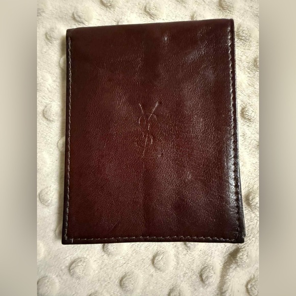 Yves Saint Laurent Dark Brown Leather Card Holder